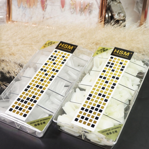 Móng úp tay HSM form vuông (5/10/30/50 set/case) (500 móng)
