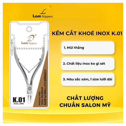 Kềm lấy khóe thép không gỉ K01 - Kềm Lâm (5/10/30/50 pcs/case)