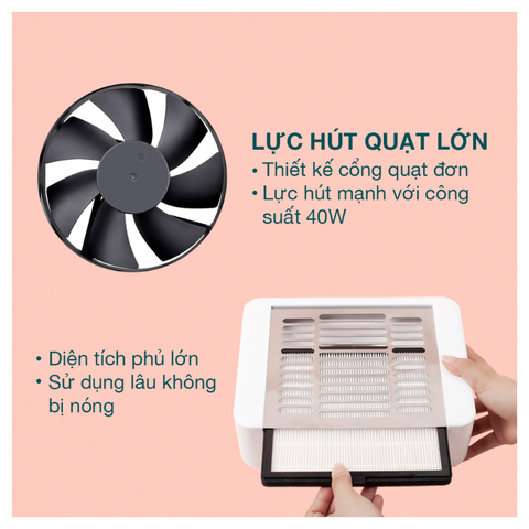 Máy hút bụi nail L’UGX LG608 40W (1/5/10/30 pcs/case)