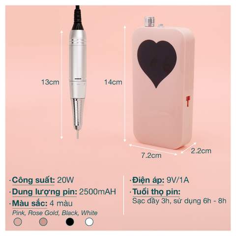 Máy mài móng tích điện MK-707 (1/5/10/30 pcs/case)