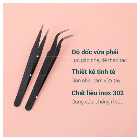 Nhíp gắp đá nail đầu cong (5/10/30/50 pcs/case)
