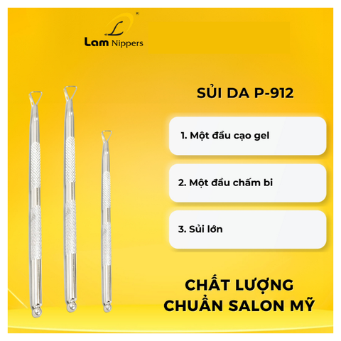 Sủi da inox P-912 - Kềm Lâm (5/10/30/50 pcs/case)