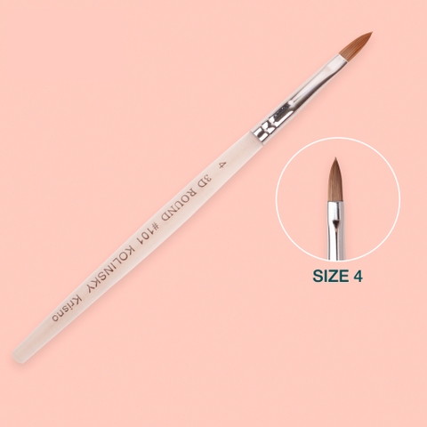 Cọ đắp hoa cán nhựa trong suốt Kolinsky 3D Size 4 (5/10/30/50 pcs/case)