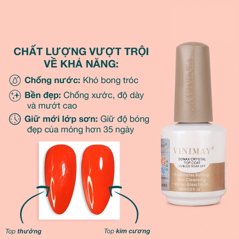 Top bóng kim cương Vinimay (5/10/30/50 pcs/case)