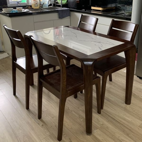 Bộ Bàn Ăn 4 Ghế Gỗ Sồi HT39