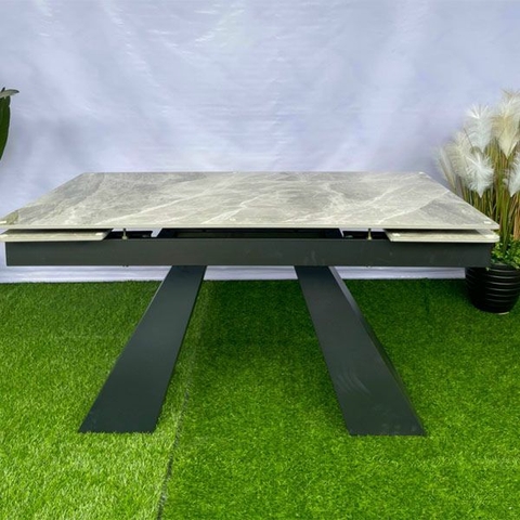 Bàn Ăn Rút Gọn 1m4 Kéo Dài 2m Mặt Đá Ceramic Nhập Khẩu