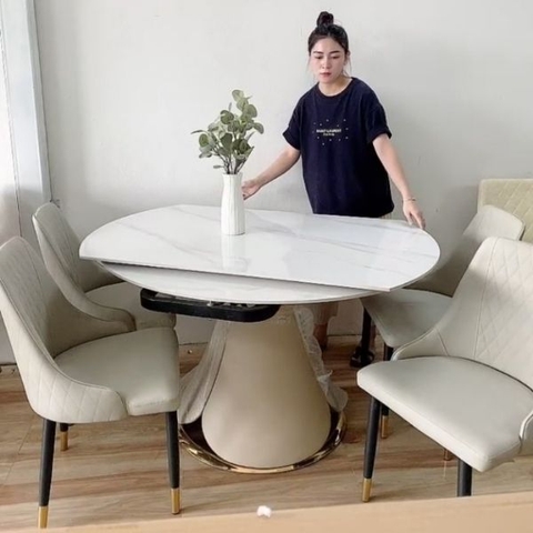 Bàn Ăn Thông Minh Mặt Đá Tròn Xoay