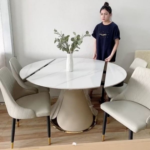 Bàn Ăn Thông Minh Mặt Đá Tròn Xoay