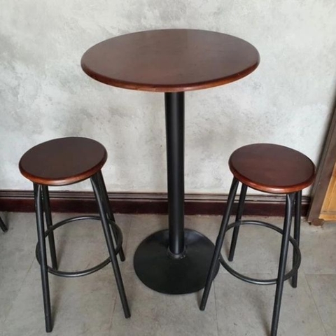Bàn Bar Mặt Gỗ Chân Săt BAS02