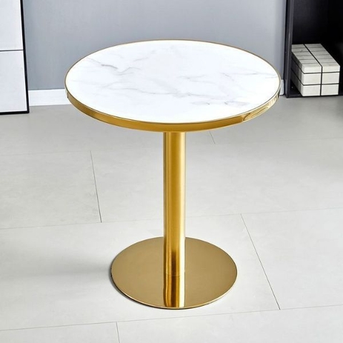 Bàn Cafe Chân Inox Mạ PVD Mặt Đá TL11