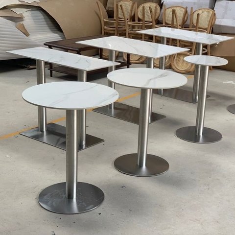 Bàn Cafe Chân Inox Mặt Đá TL10