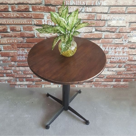 Bàn Cafe Mặt Gỗ Chân Săt CFS01