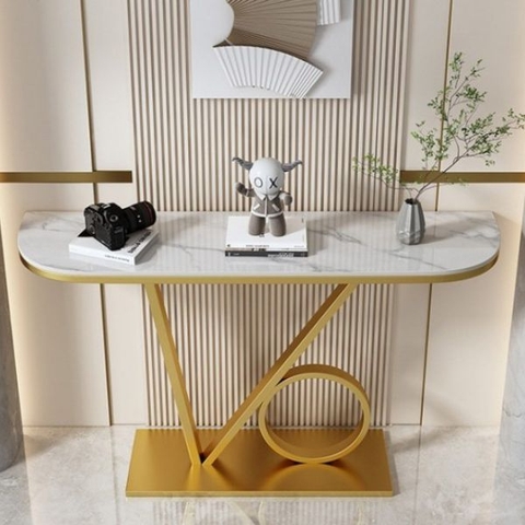 Bàn Console Chân Sắt Mặt Đá BTT18