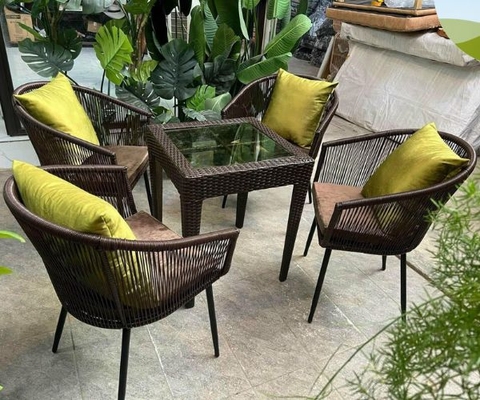 Bàn Ghế Cafe Mây Nhựa Cao Cấp MN60