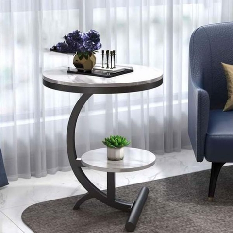 Bàn Góc Sofa Mặt Đá Khung Sắt BG05