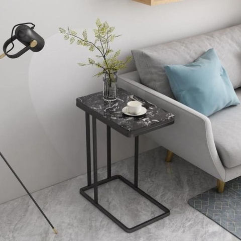 Bàn Góc Sofa Mặt Đá Khung Sắt BG06