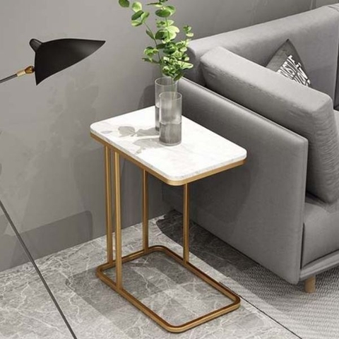 Bàn Góc Sofa Mặt Đá Khung Sắt BG06