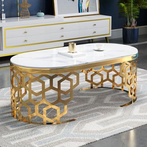 Bàn Trà Sofa Ovan Mặt Đá BT59