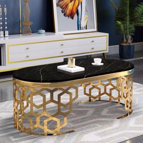 Bàn Trà Sofa Ovan Mặt Đá BT59