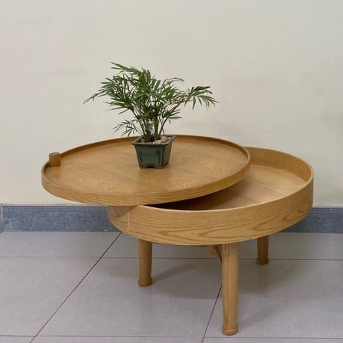 Bàn Trà Xoay Gỗ Sồi BT60