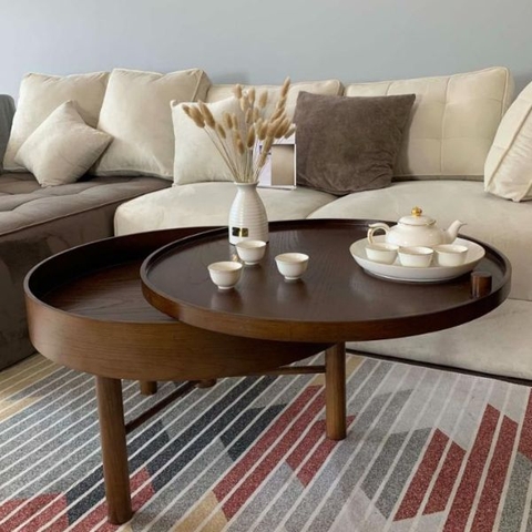 Bàn Trà Xoay Gỗ Sồi BT60