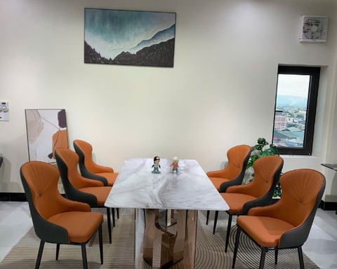 Bộ Bàn Ăn 6 Ghế Mặt Đá Thạch Anh Khung Inox HT99