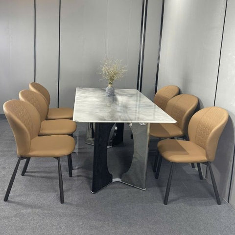 Bộ Bàn Ghế Ăn Mặt Đá Thạch Anh Nhập Khẩu HT19