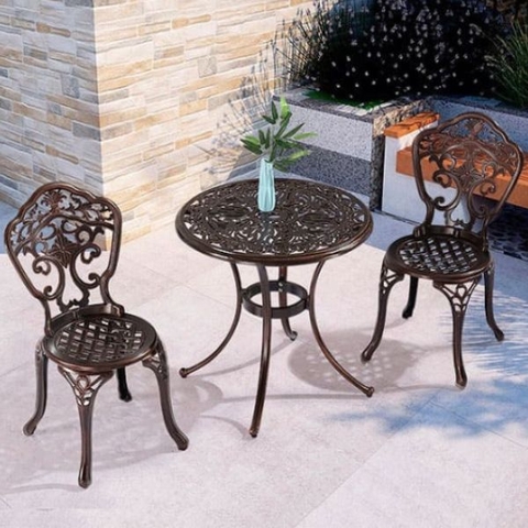 Bộ Bàn Ghế Nhôm Đúc Sân Vườn 2 Ghế ND30