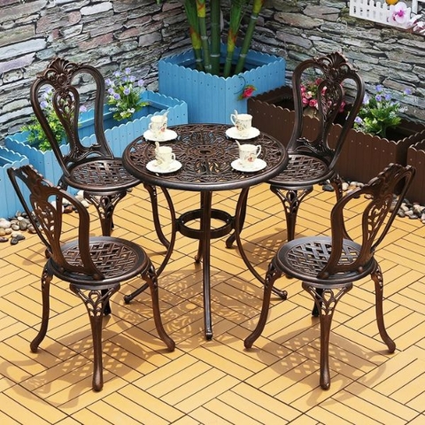 Bộ Bàn Ghế Nhôm Đúc Sân Vườn 4 Ghế ND29