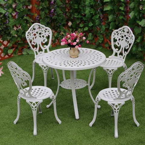 Bộ Bàn Ghế Sân Vườn Nhôm Đúc 4 Ghế ND32