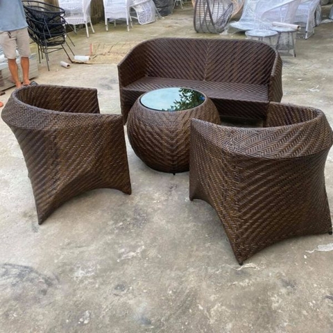 Bộ Bàn Ghế Sofa Mây Nhựa Sân Vườn GSF01