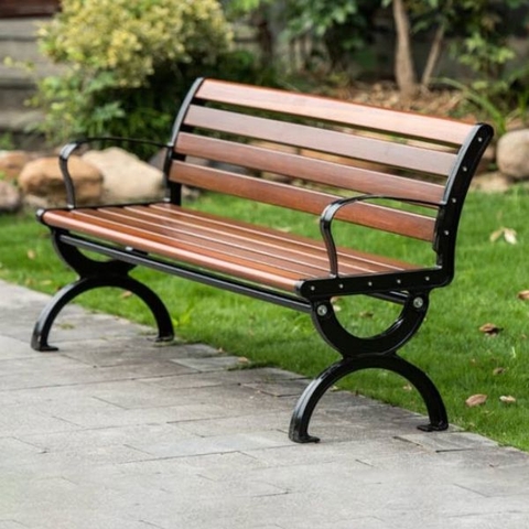 Ghế Băng Khung Nhôm Đúc Nan Nhựa Composite Giả Gỗ GB09