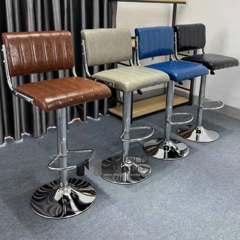 Ghế Bar Chân Xoay Tựa Da Nhập Khẩu
