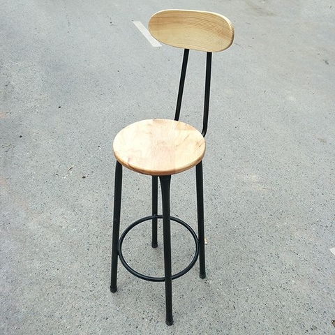 Ghế Bar Mặt Gỗ Chân Sắt Sơn Tĩnh Điện