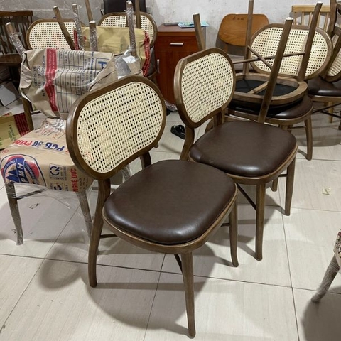 Ghế Cafe Ghế Ăn Tựa Mây Gỗ Sồi GT03