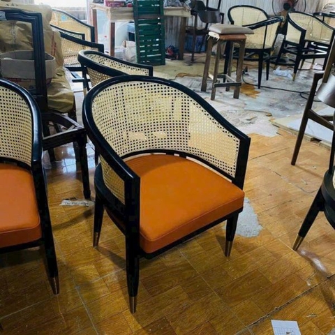 Ghế Cafe Grasse Gỗ Sồi Tựa Mây GF02