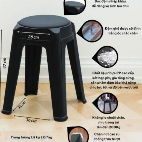 Ghế Đôn Mặt Nệm GNT22