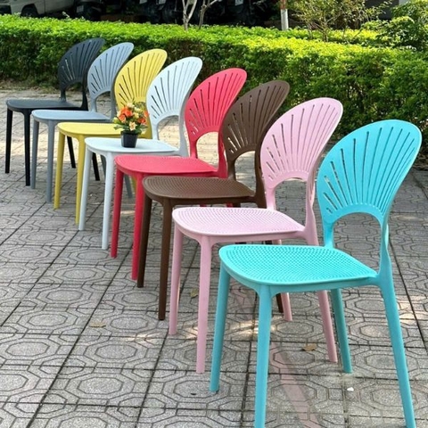 Ghế Nhựa Đúc Sankyo Lưng Nan Quạt GN11