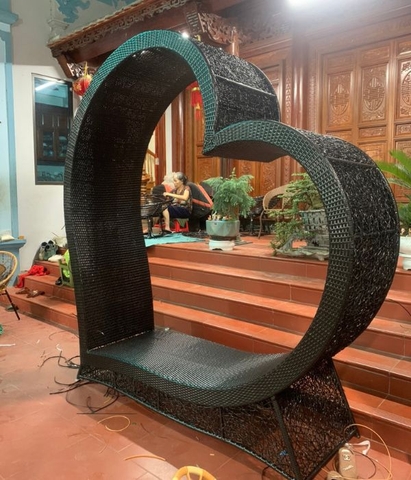 Ghế Trái Tim Mây Nhựa Ngoài Trời GTT11