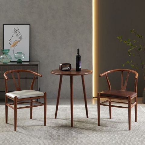 Ghế Wishbone Đệm Da GW02