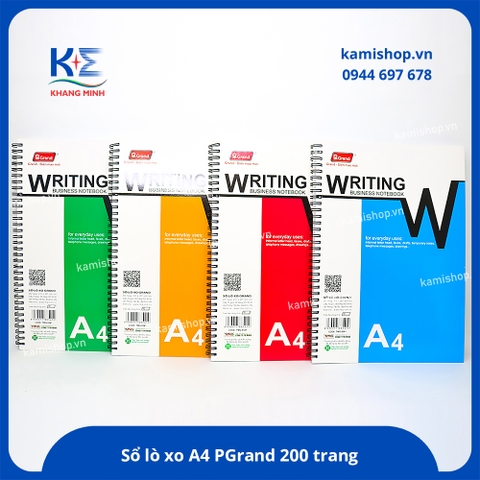 Sổ lò xo A4 bìa giấy PGrand 8541 200 trang