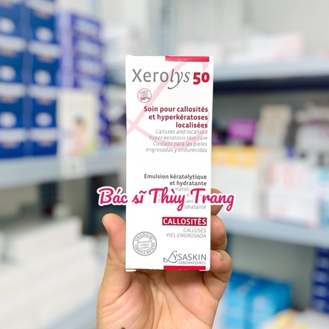 Nhũ tương bạt sừng và dưỡng ẩm tăng cường LYSASKIN Xerolys 50 - urea 50% - Hộp 40ml