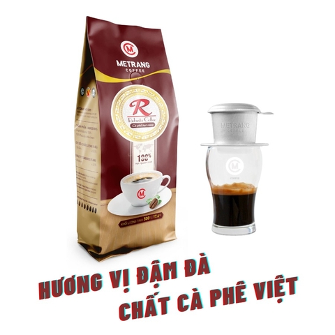 Cà phê rang mộc Robusta (R) cafe hạt - Mê Trang, túi 500g hạt rang