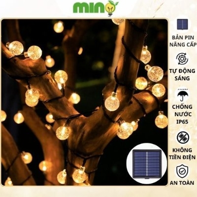 Đèn Led Bi Bọt Trang Trí Năng Lượng Mặt Trời, decor Sân Vườn Trang Trí Ngoài Trời - MINO