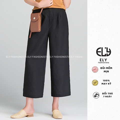 Quần lửng nữ ống rộng culottes Ely fashion chất đũi cao cấp cho mùa hè mát lạnh ELY248