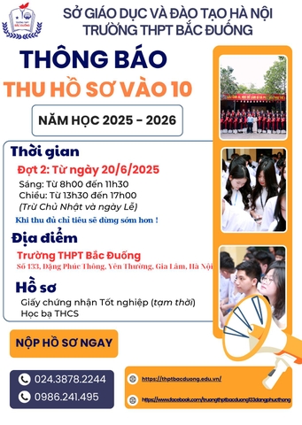THÔNG BÁO THU HỒ SƠ LỚP 10 ĐỢT 2 NĂM HỌC 2025-2026