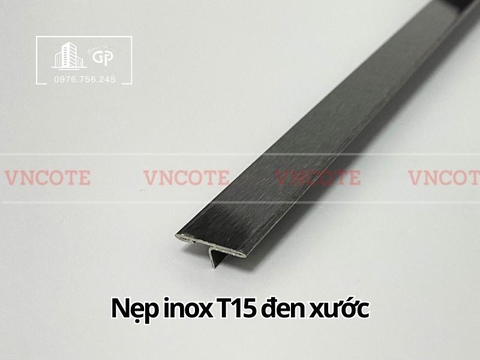 Nẹp inox chữ T15mm màu đen xước