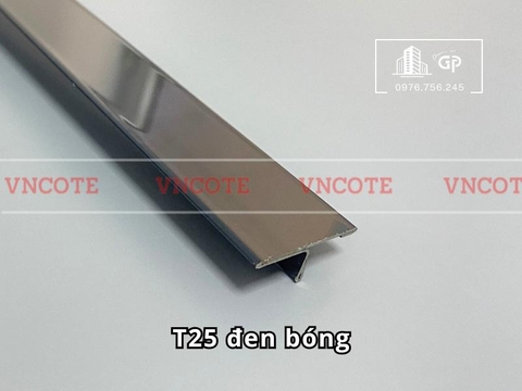 Nẹp inox chữ T25mm màu đen bóng