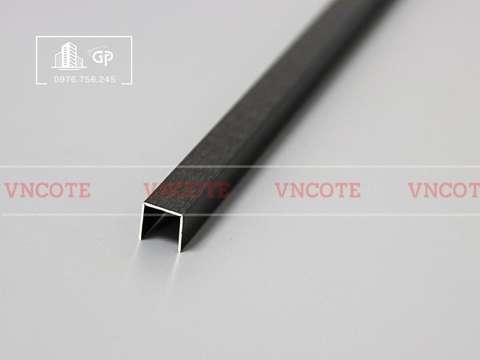 Nẹp inox chữ U10mm màu đen xước