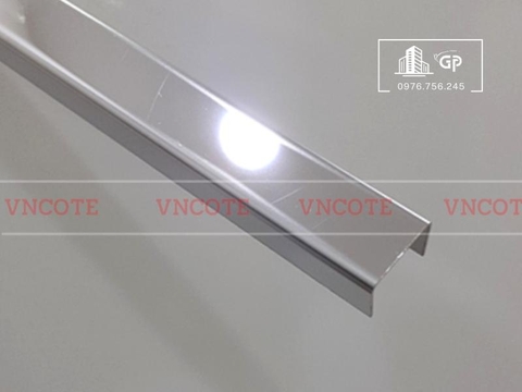 Nẹp inox chữ U20mm màu trắng bóng